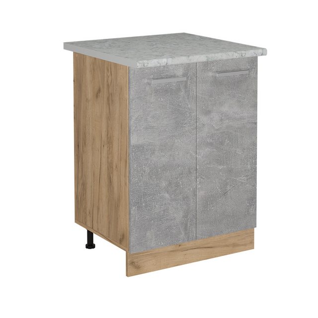 Vicco Unterschrank R-Line, Beton/Goldkraft Eiche, 60 cm AP Marmor günstig online kaufen