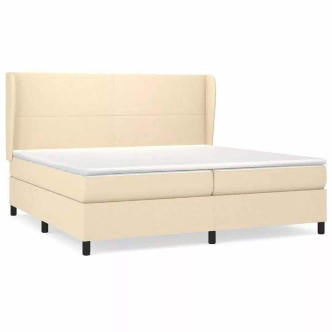 vidaXL Boxspringbett Boxspringbett mit Matratze Creme 200x200 cm Stoff Bett günstig online kaufen