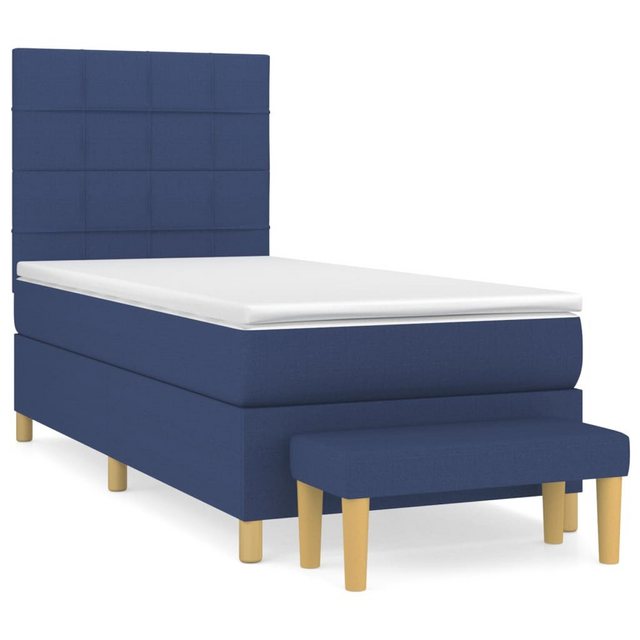 vidaXL Boxspringbett Boxspringbett mit Matratze und Fusshocker Stoff (90 x günstig online kaufen