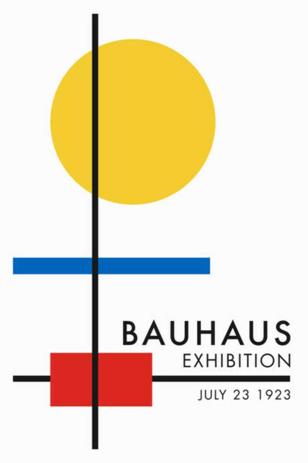 Poster / Leinwandbild - Bauhaus Ausstellungsposter (Weiß, Gelb, Blau, Rot) günstig online kaufen