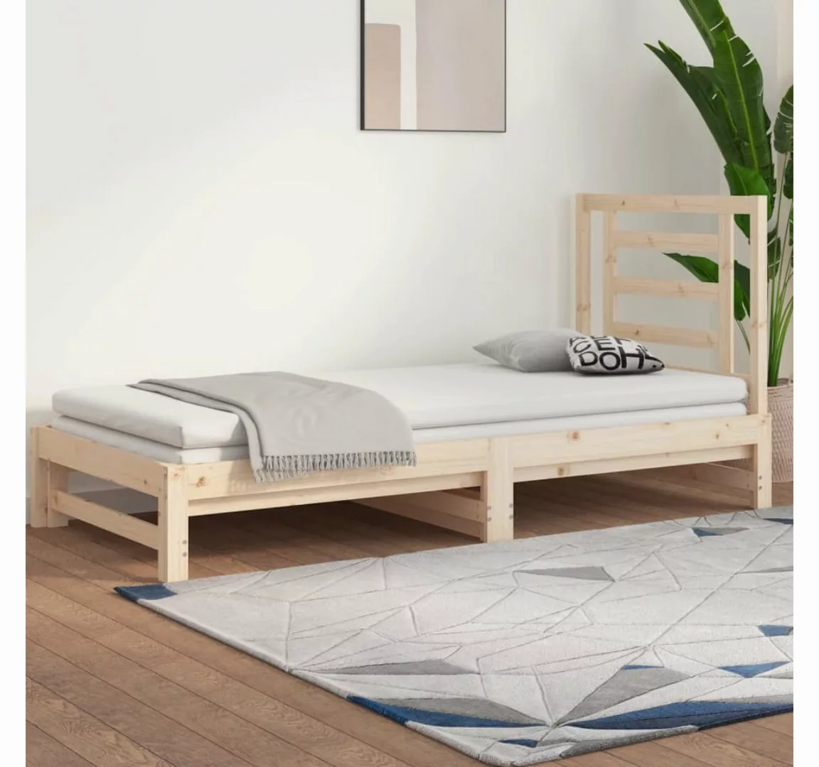 vidaXL Gästebett Gästebett Tagesbett Ausziehbar 2x90x190 cm Massivholz Kief günstig online kaufen