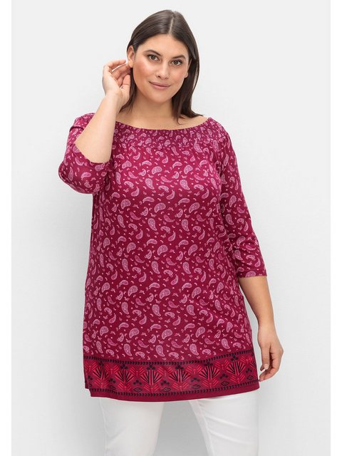 Sheego 3/4-Arm-Shirt Große Größen mit Paisleyprint und Bordürendruck günstig online kaufen