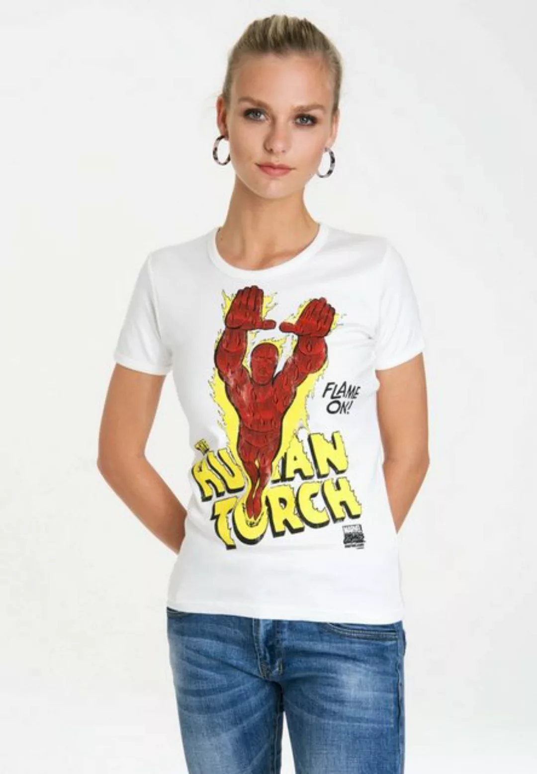 LOGOSHIRT T-Shirt "Human Torch – Flame On", mit lizenziertem Originaldesign günstig online kaufen