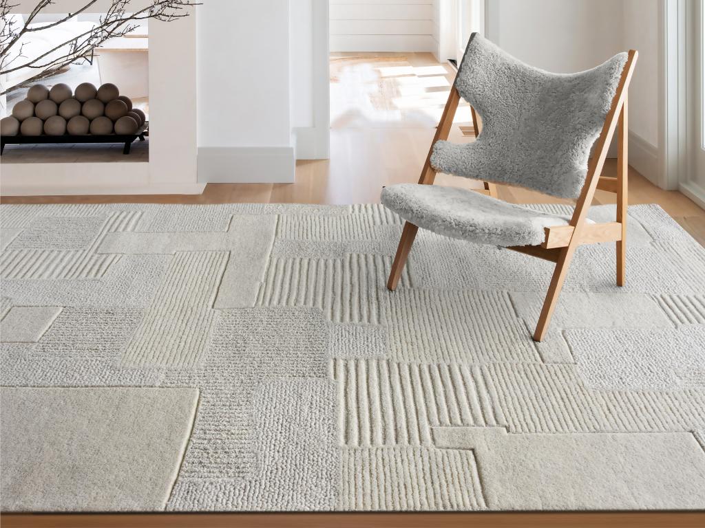 Teppich - Relief-Optik - 100 % Wolle - handgefertigt - 160 x 230 cm - 1800 günstig online kaufen