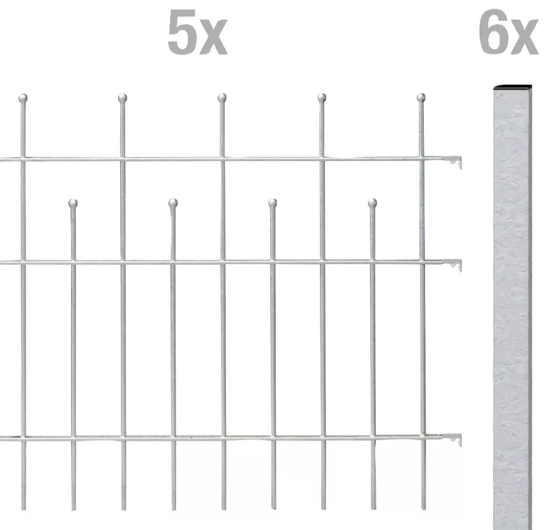 Metallzaun Grund-Set Madrid verzinkt z. Aufschrauben 100 cm x 1000 cm günstig online kaufen