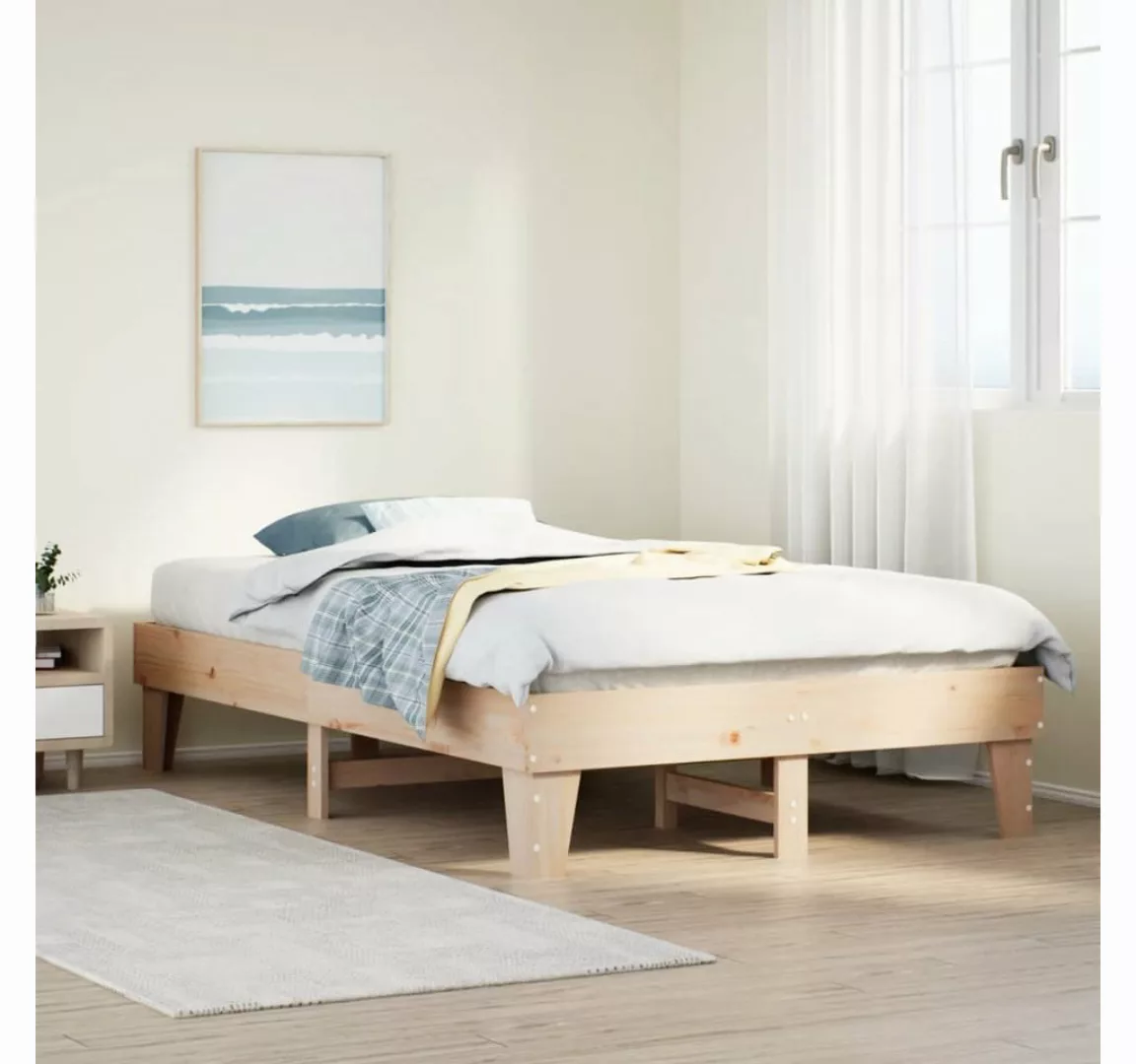 vidaXL Bett, Massivholzbett ohne Matratze 120x190 cm Kiefernholz günstig online kaufen