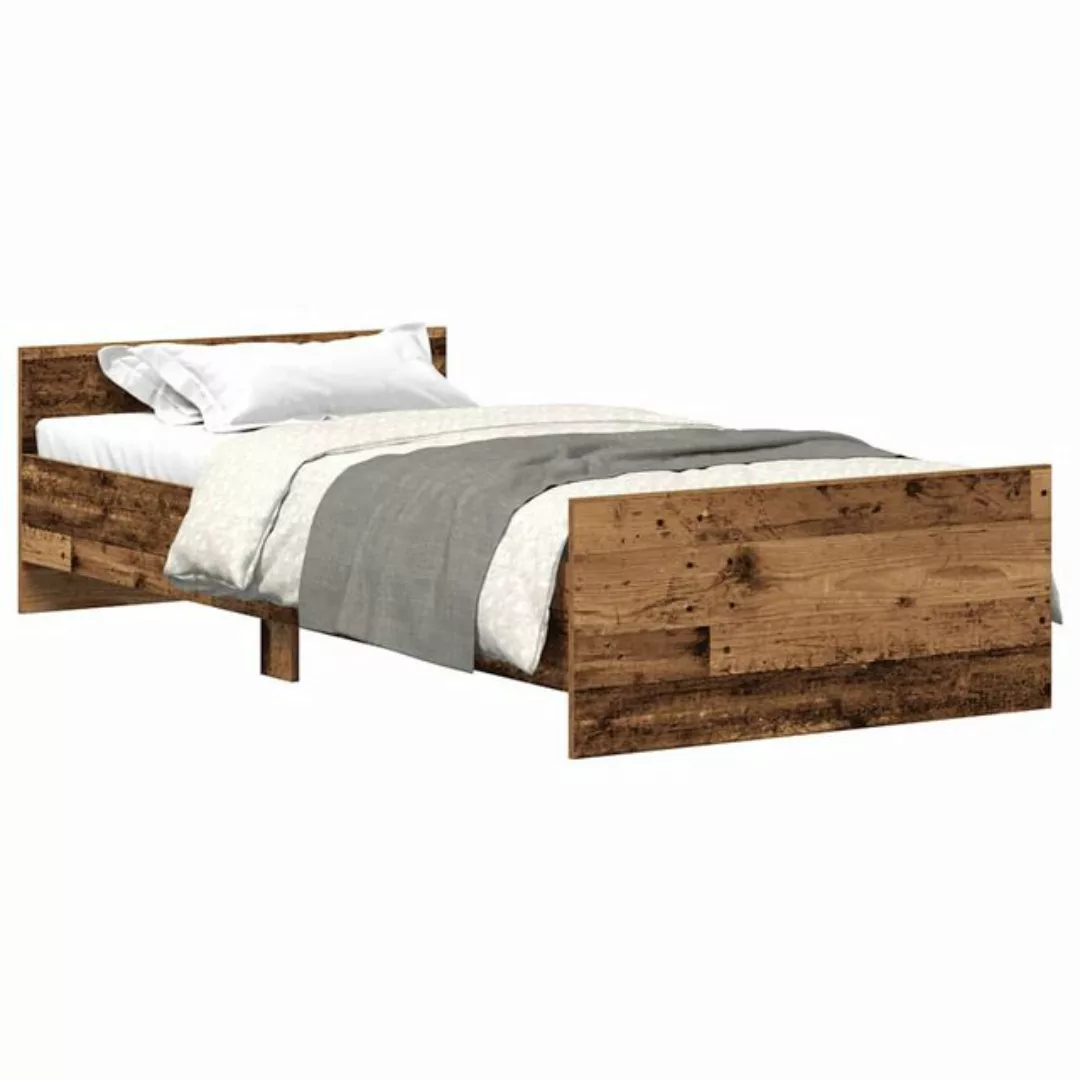 vidaXL Bett Bettgestell ohne Matratze Altholz-Optik 75x190 cm Holzwerkstoff günstig online kaufen