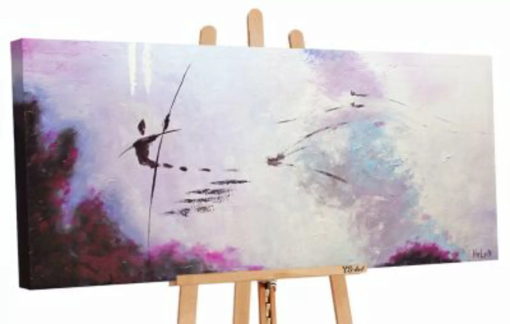 YS-Art™ "Gemälde Acryl ""Endloser Flug"" handgemalt auf Leinwand 115x50 cm" günstig online kaufen