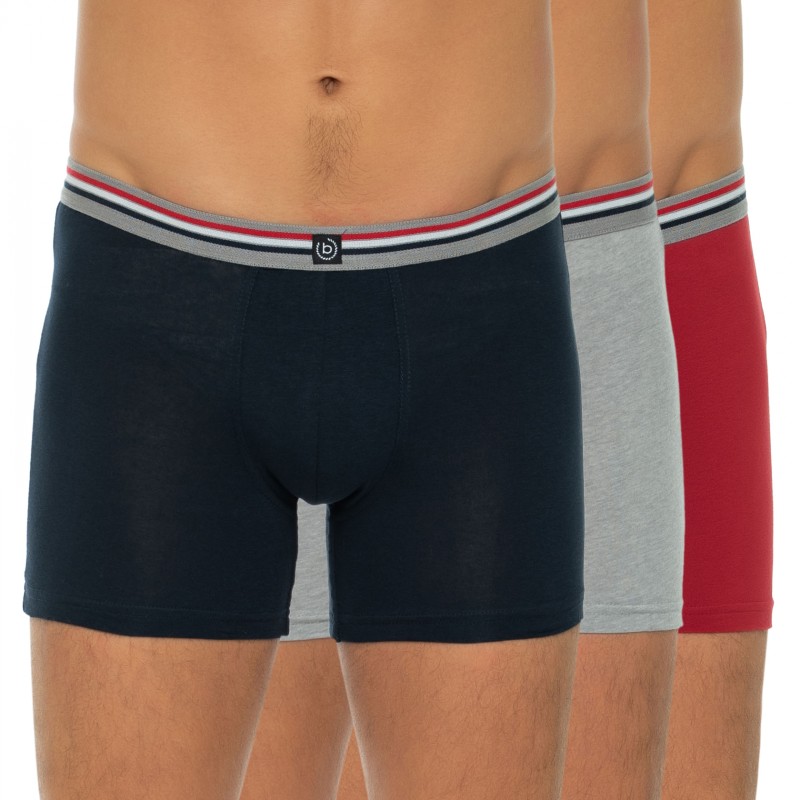 bugatti Boxershorts "Prag", (3er Pack), bequem, atmungsaktiv, Baumwollmix, günstig online kaufen