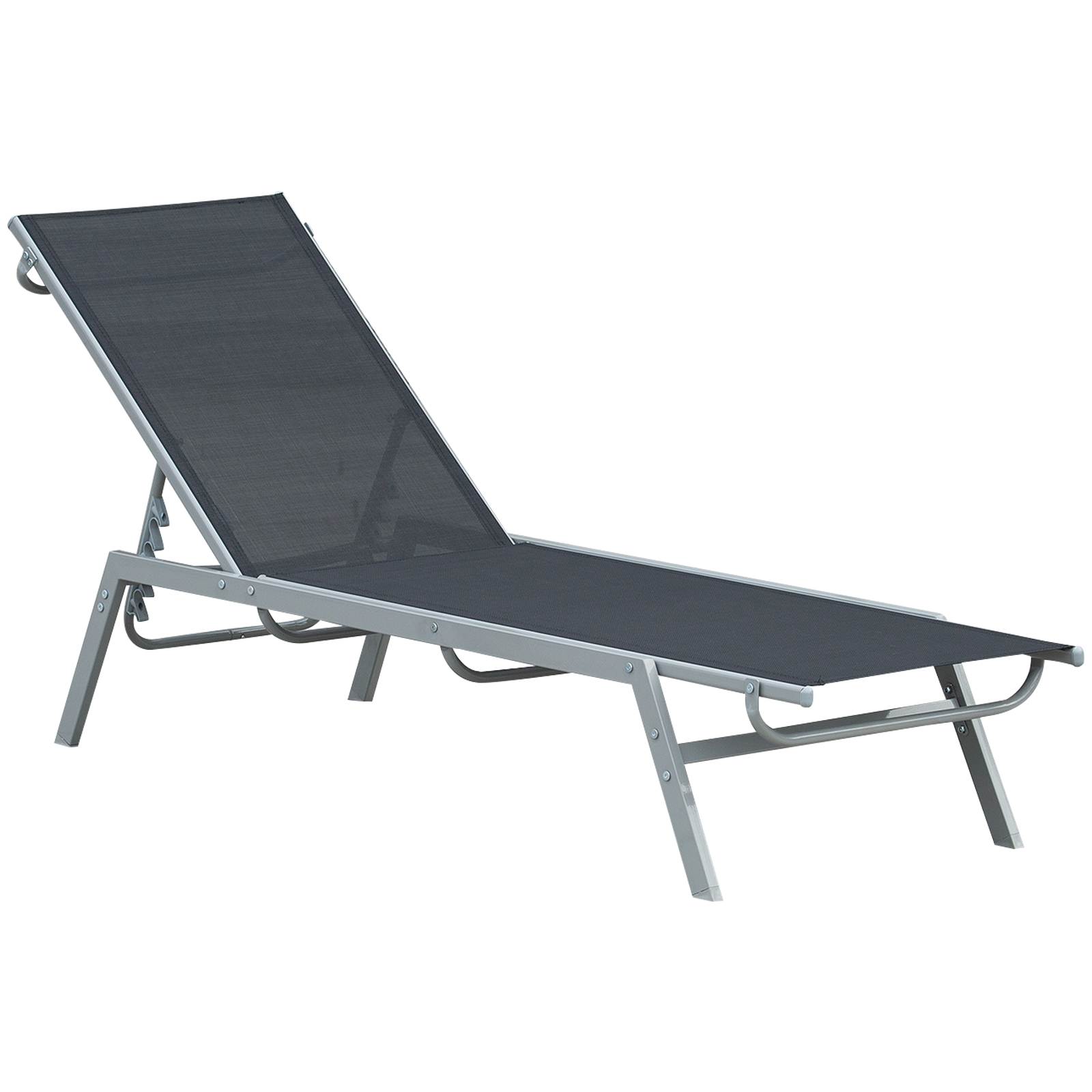 Outsunny Garten-Sonnenliege Relaxliege mit 5-stufiger Rückenlehne, Metall S günstig online kaufen