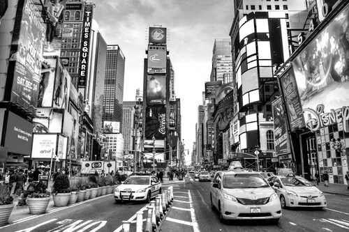 Papermoon Fototapete »New York Time square Schwarz & Weiß« günstig online kaufen