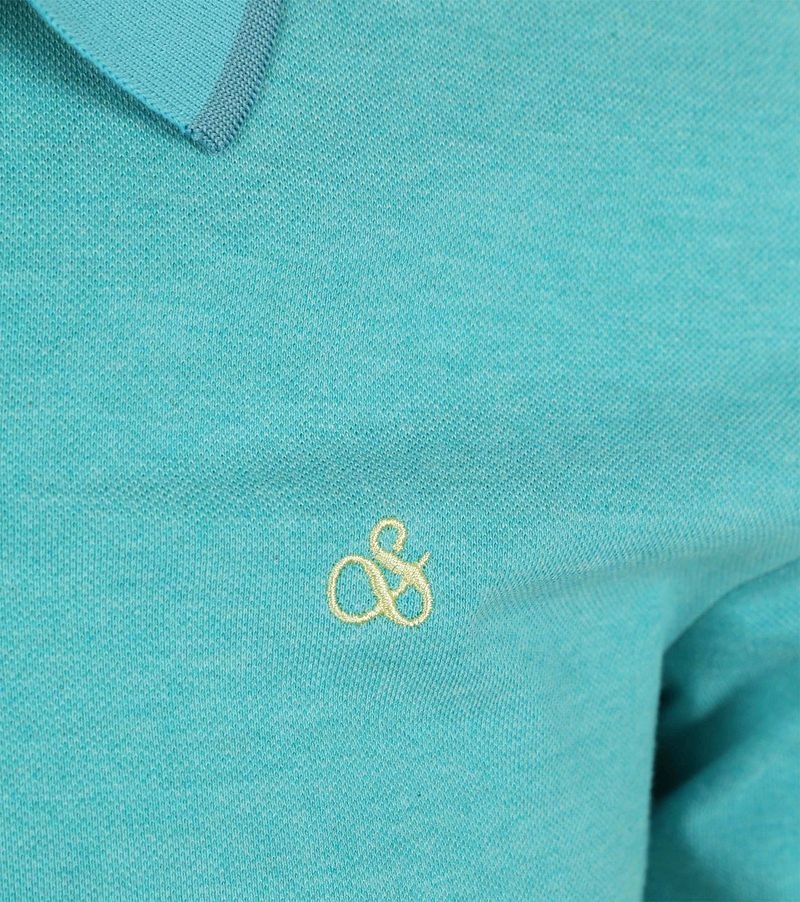 Scotch And Soda Melange Poloshirt Turqoise - Größe M günstig online kaufen