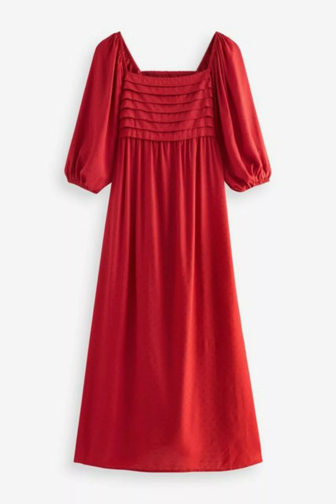 Next Midikleid Kleid mit plissierter Front Puffärmeln und Cut-out (1-tlg) günstig online kaufen