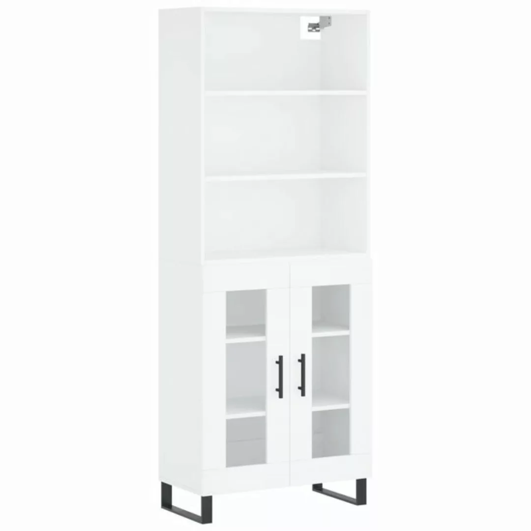 vidaXL Kleiderschrank Highboard Weiß 69,5x34x180 cm Holzwerkstoff Glas Vitr günstig online kaufen