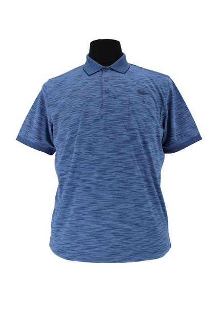 Mode Monte Carlo Poloshirt Polo-Shirt Knopf Marine mit Blau günstig online kaufen