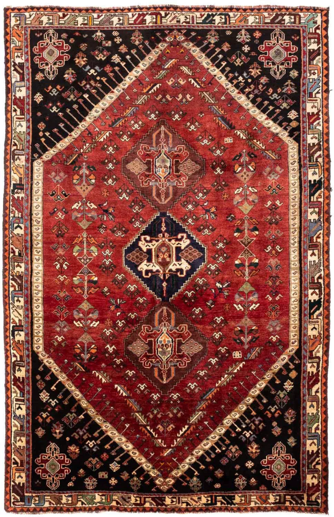 morgenland Wollteppich »Shiraz Medaillon 255 x 170 cm«, rechteckig, Unikat günstig online kaufen