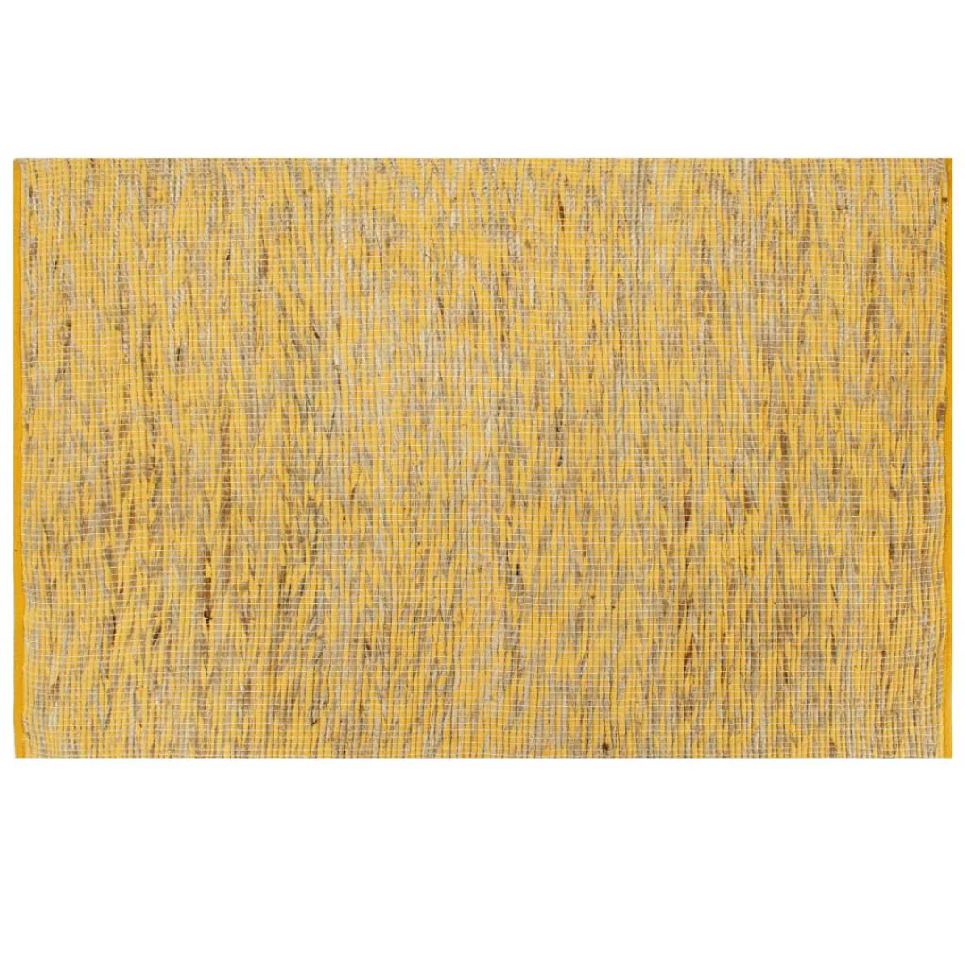 Teppich Handgefertigt Jute Gelb Und Natur 80x160 Cm günstig online kaufen