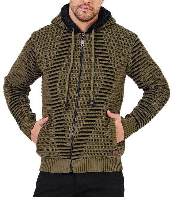 Baxboy Strickpullover Baxboy Herren Gefütterte Winter Kapuzenpullover Reißv günstig online kaufen