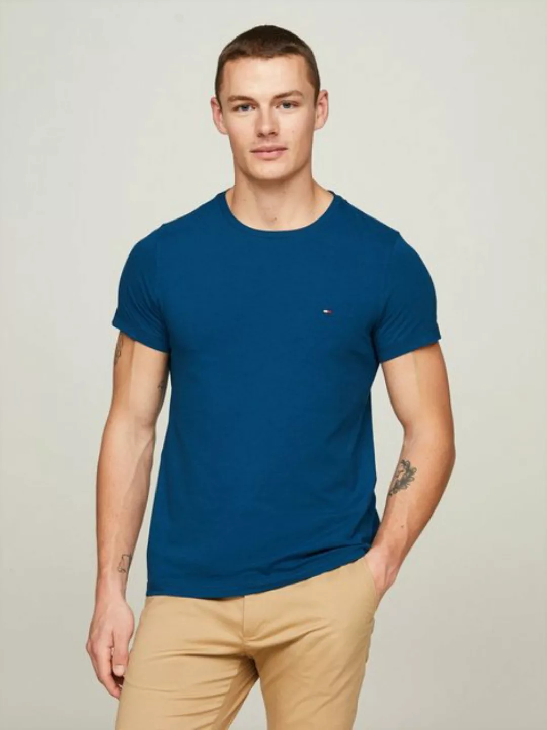 Tommy Hilfiger T-Shirt "STRETCH SLIM FIT TEE", mit Rundhalsausschnitt günstig online kaufen