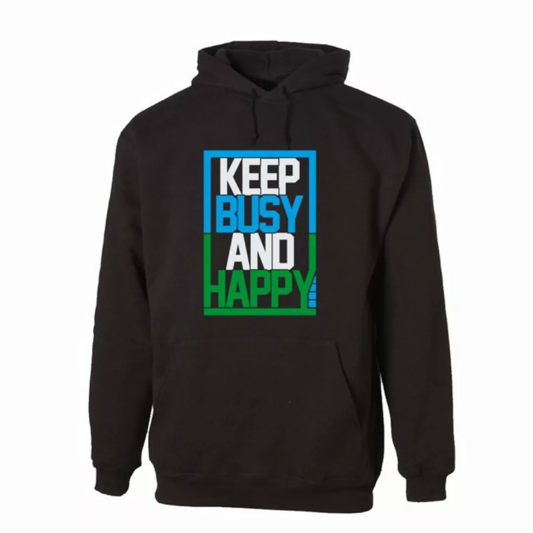 G-graphics Hoodie Keep Busy and Happy Unisex, mit Frontprint, mit Spruch / günstig online kaufen