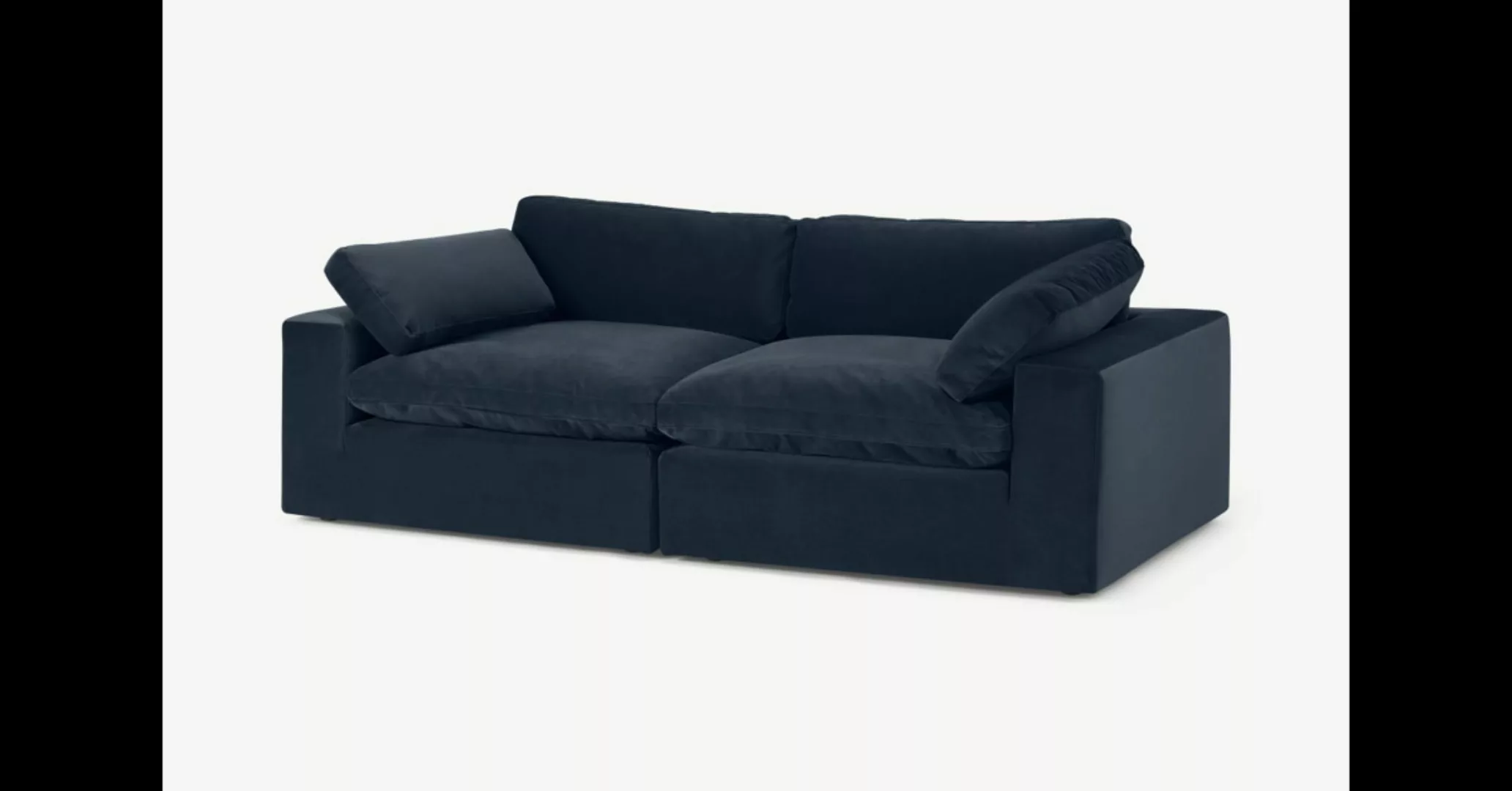 Samona 3-Sitzer Sofa, Samt in Dunkelblau - MADE.com günstig online kaufen