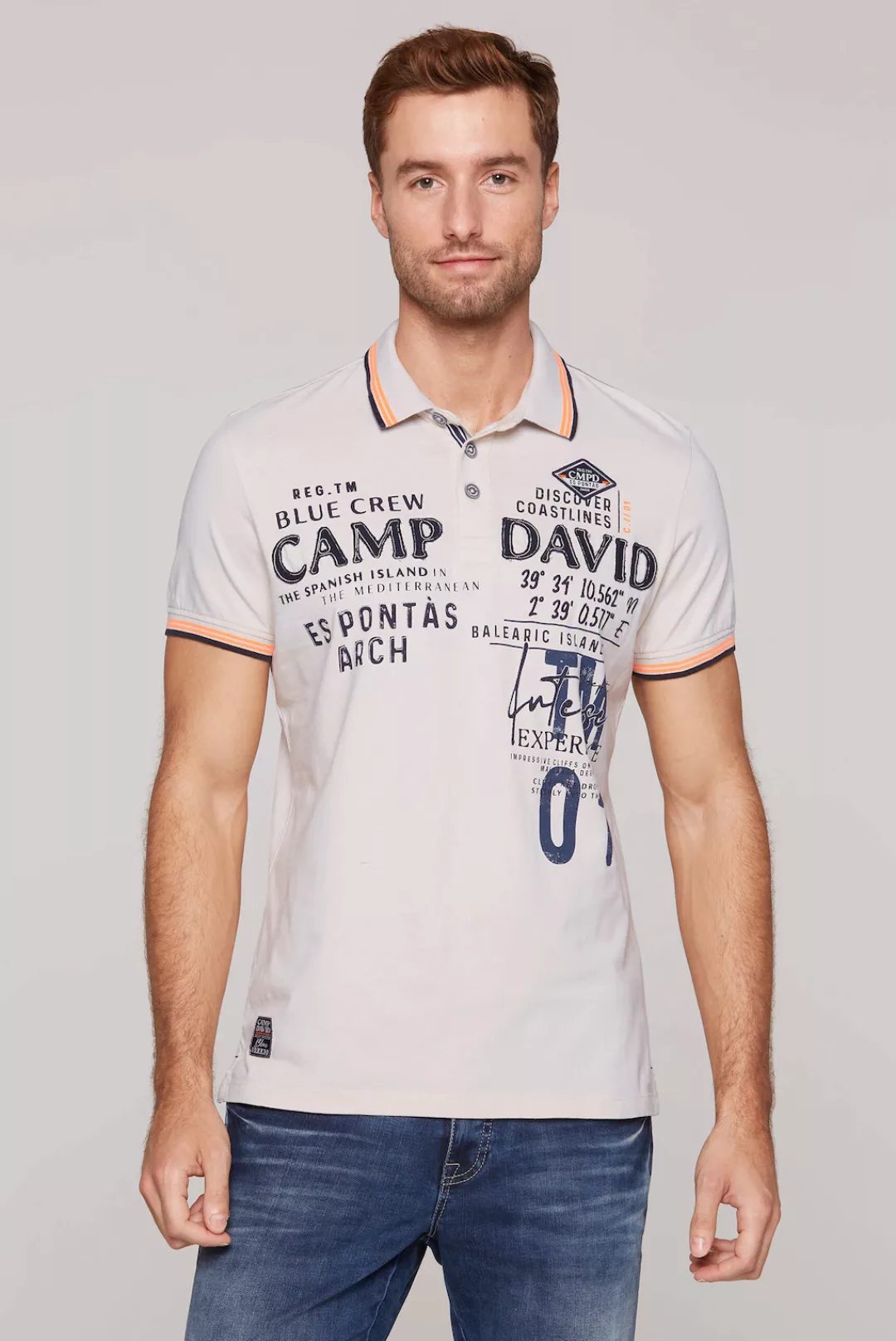 CAMP DAVID Poloshirt, mit V-Ausschnitt günstig online kaufen