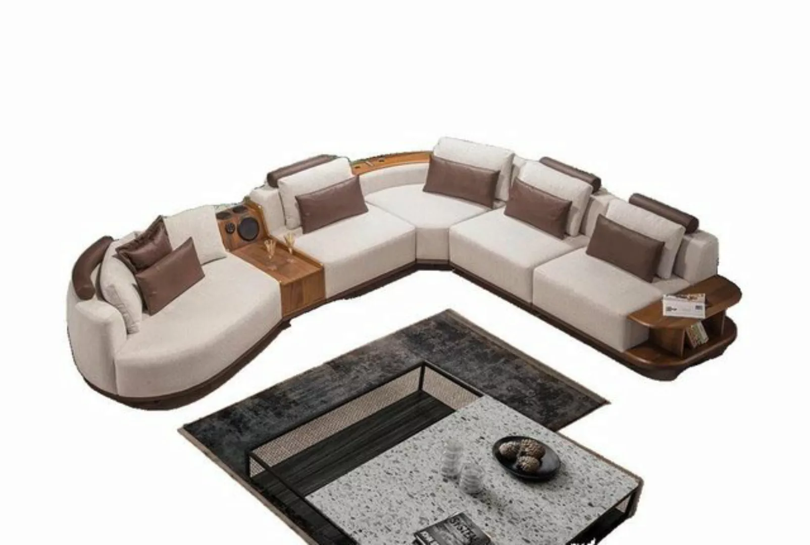 JVmoebel Ecksofa Beiges Wohnzimmer Ecksofa Exklusive L-Form Couch Modernes günstig online kaufen