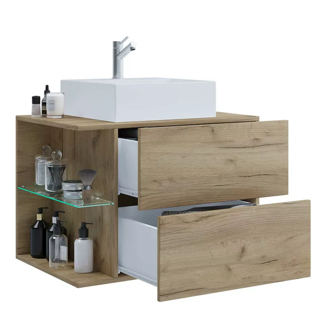 Waschtischschrank Wandmontage in modernem Design zwei Schubladen günstig online kaufen