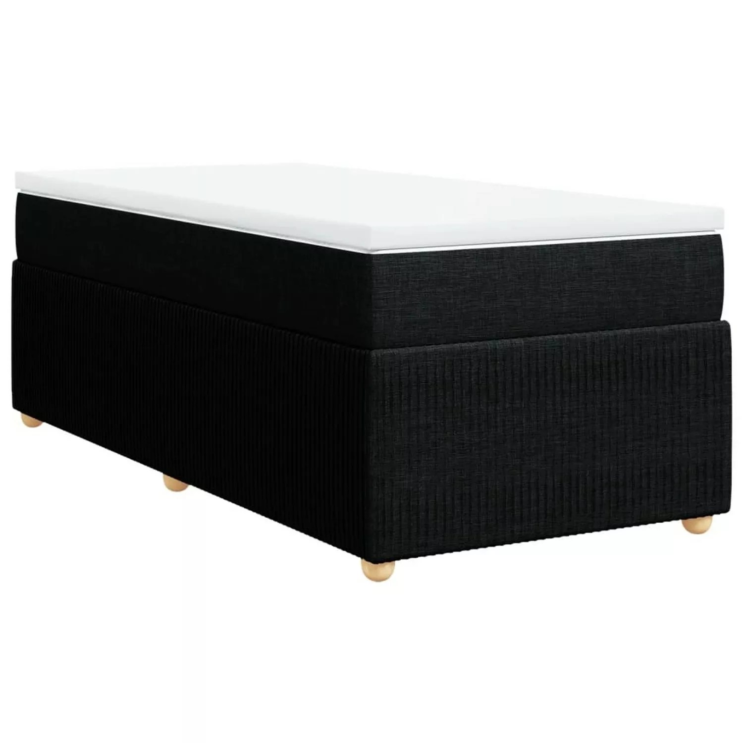 vidaXL Boxspringbett, Boxspringbett mit Matratze Schwarz 90x190 cm Stoff günstig online kaufen