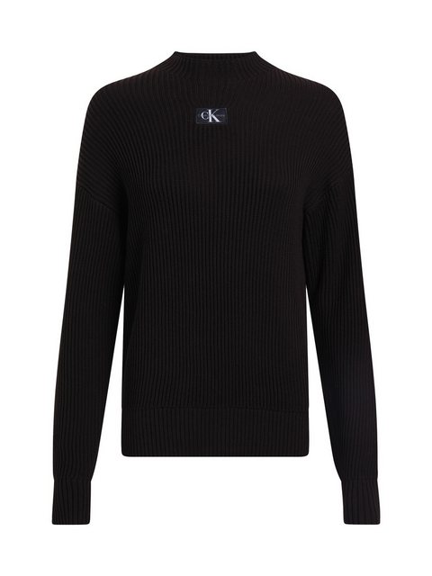 Calvin Klein Jeans Plus Stehkragenpullover PLUS WOVEN LABEL LOOSE SWEATER i günstig online kaufen