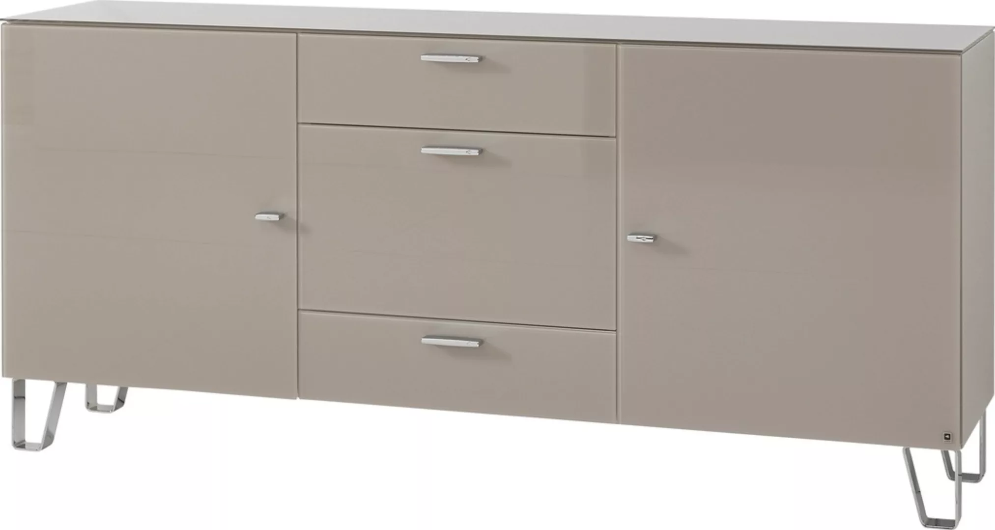 LEONARDO Sideboard "Cube", mit Sicherheitsglas und edlem MDF Holz, Breite 1 günstig online kaufen