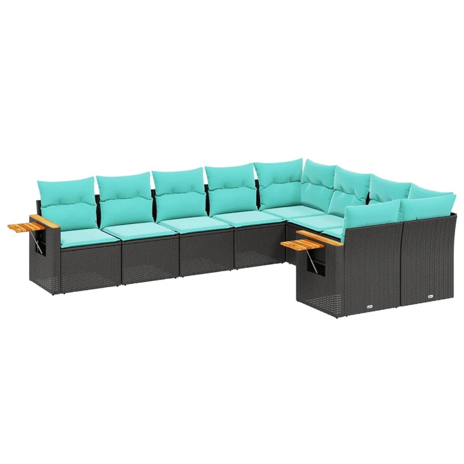 vidaXL 9-Tlg Garten-Sofagarnitur mit Kissen Schwarz Poly Rattan 3227142 günstig online kaufen