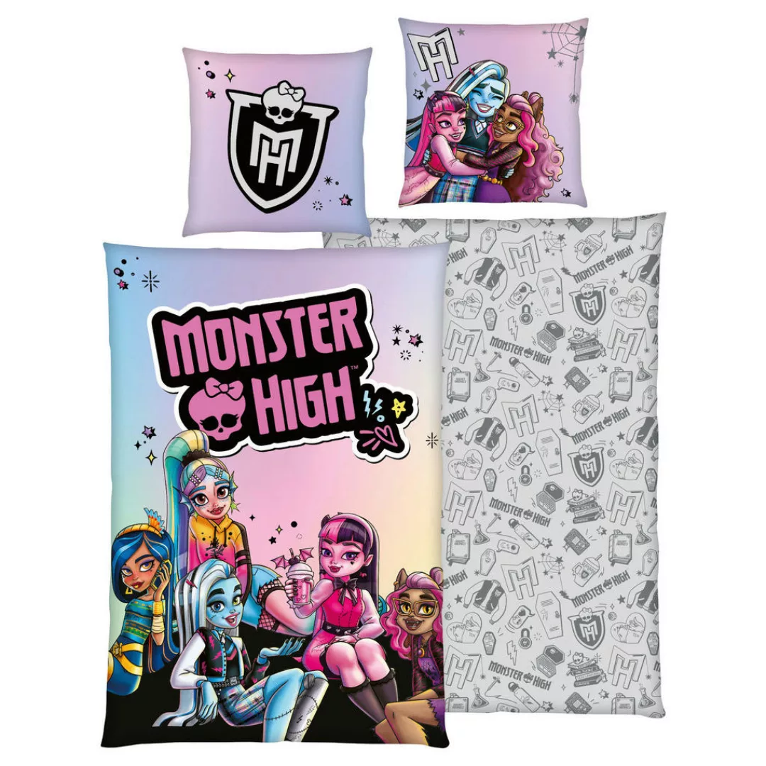 Baumwoll Wende Bettwäsche Monster High Renforce Multi Baumwolle B/L: ca. 13 günstig online kaufen