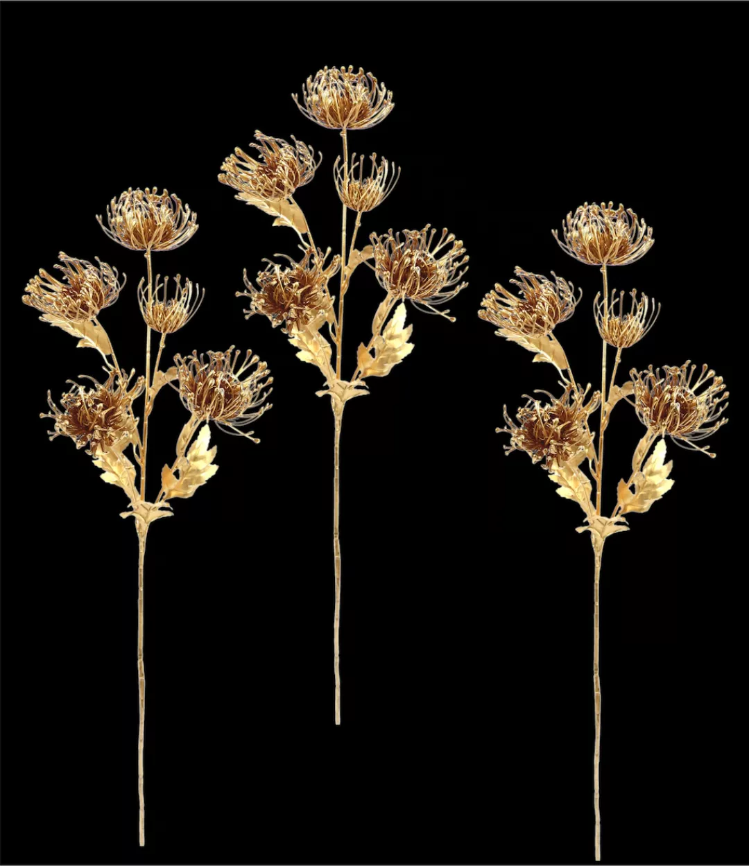 I.GE.A. Kunstblume "Protea", metallic Kunstzweig, 3er Set günstig online kaufen