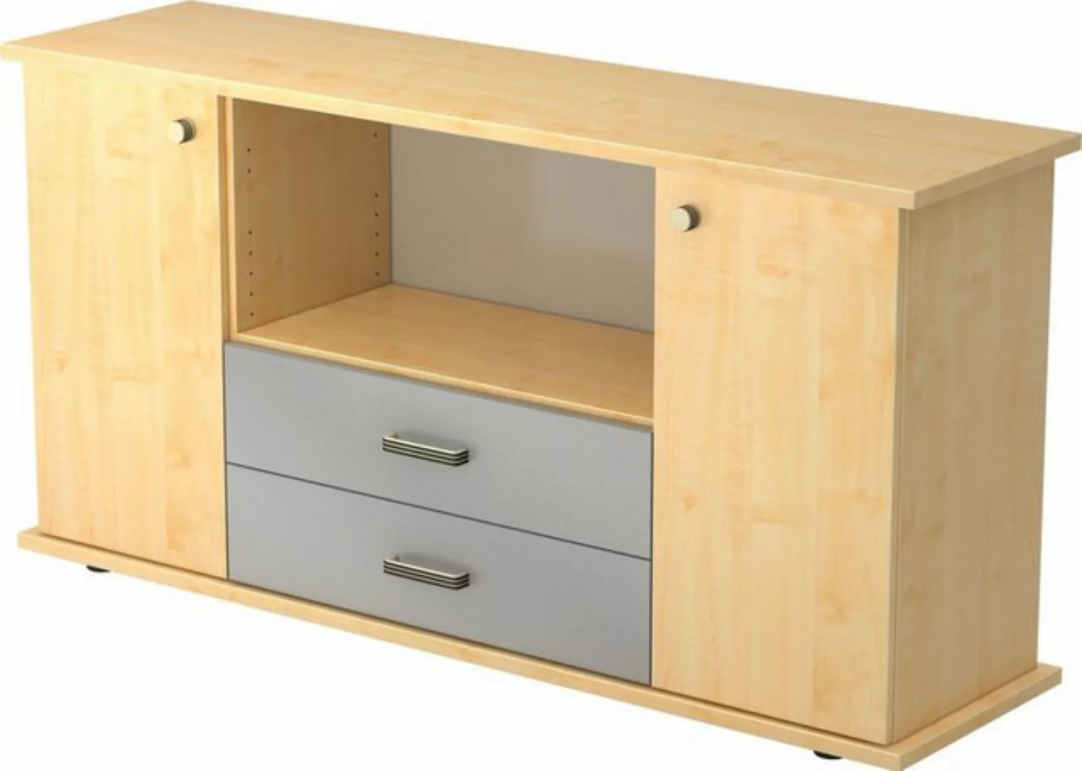 Aktenschrank Sideboard SB 2OH 2 Schübe BxTxH 166,1x44,8x84cm Griff SG Ahorn günstig online kaufen