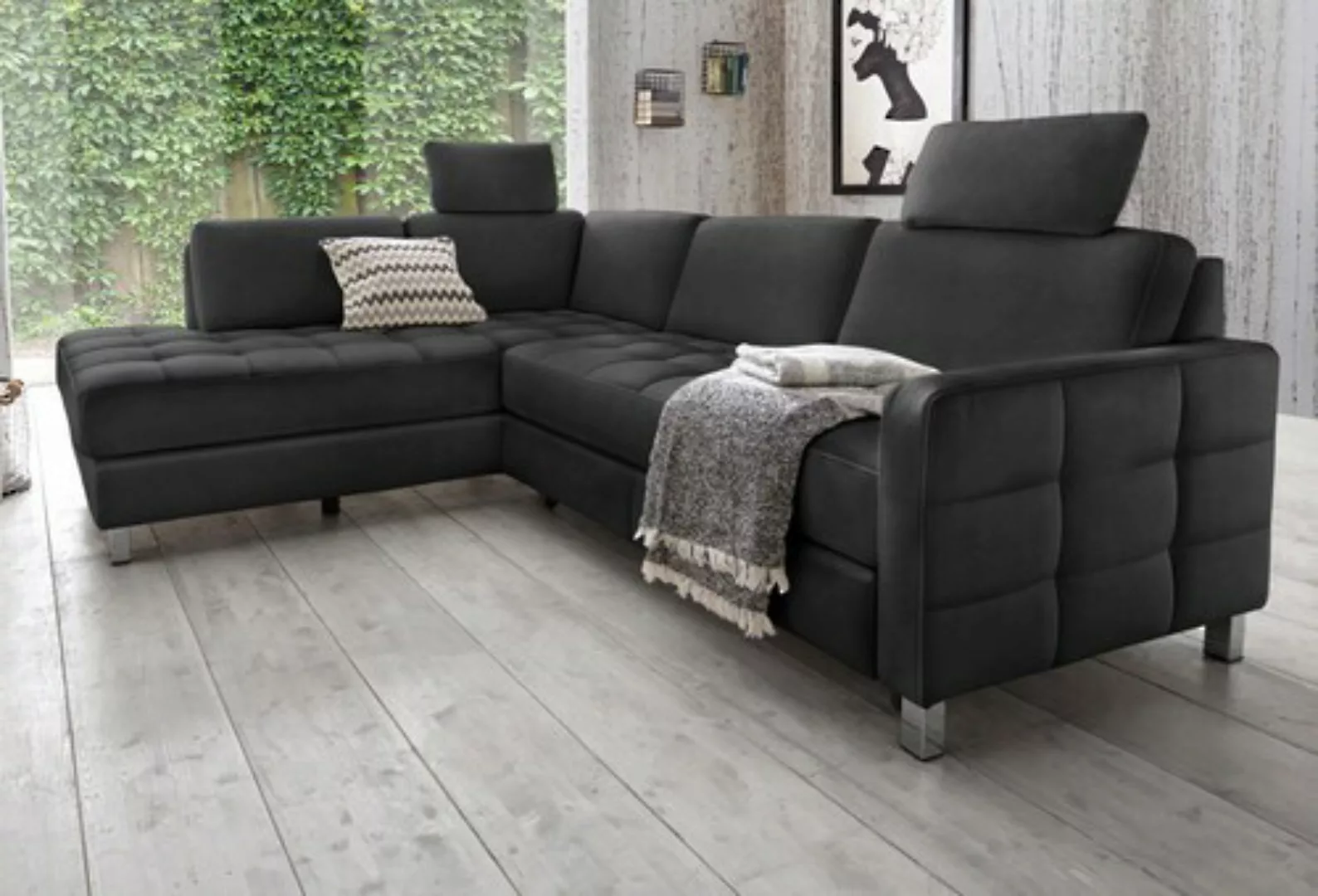 sit&more Ecksofa "Benson L-Form", wahlweise mit Bettfunktion günstig online kaufen