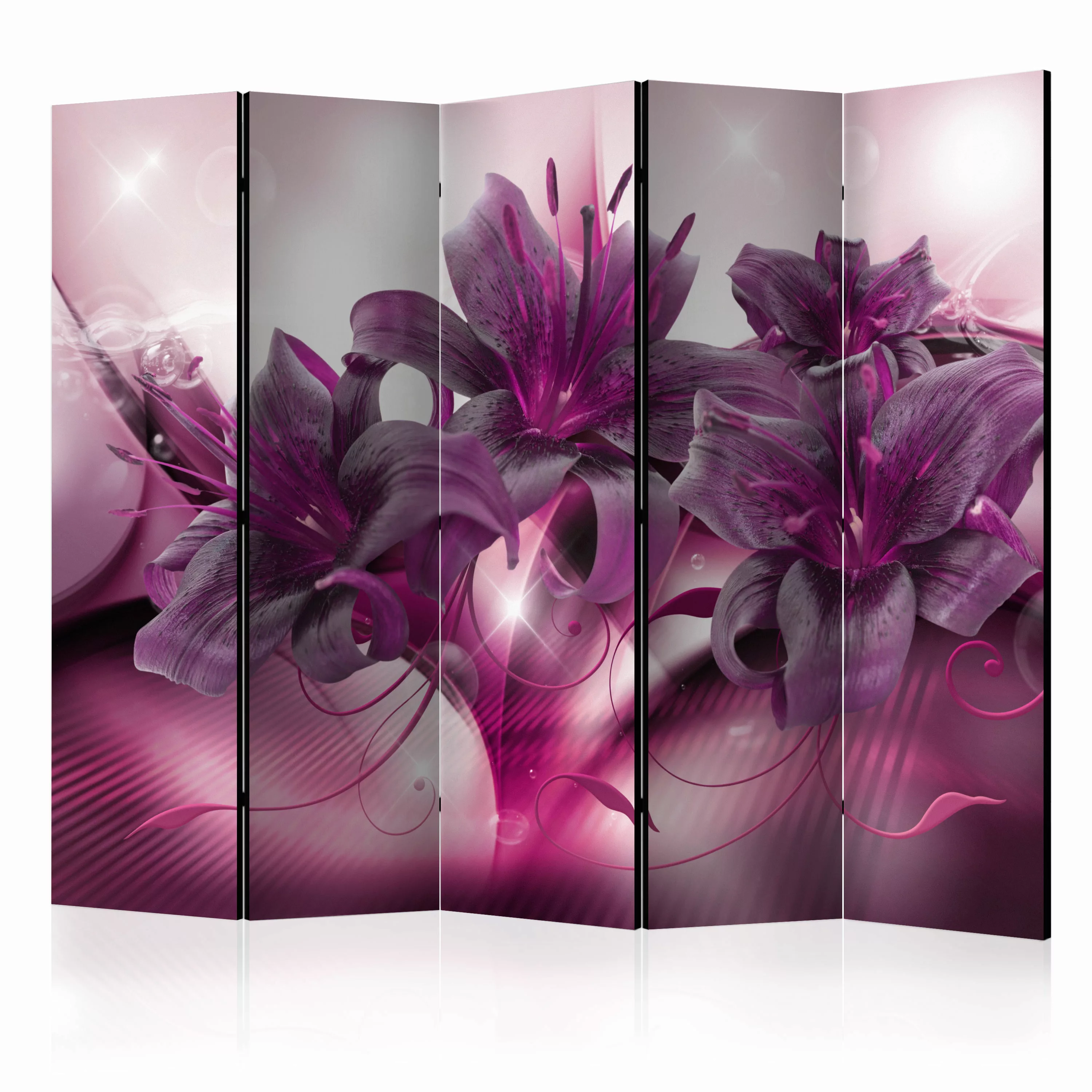 5-teiliges Paravent - The Purple Flame Ii [room Dividers] günstig online kaufen