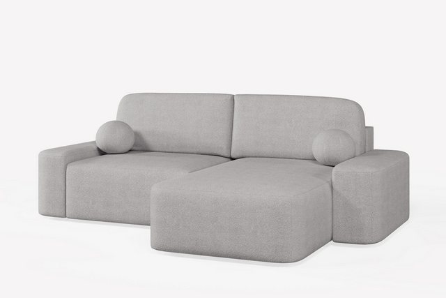 MOEBLO Ecksofa Lisbon aus Bouclé, Ottomane beidseitig montierbar Couch für günstig online kaufen