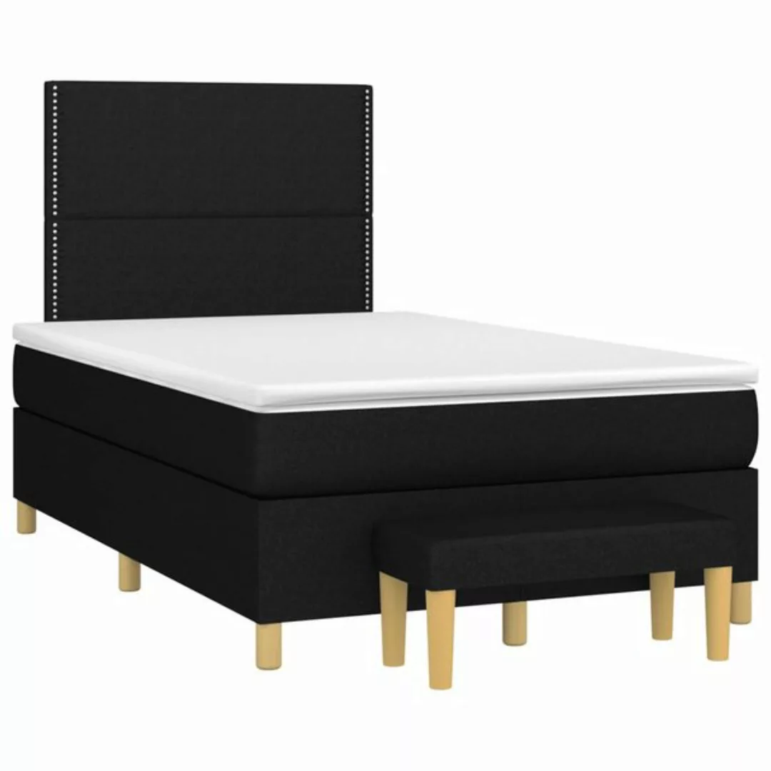 vidaXL Bett Boxspringbett mit Matratze Schwarz 120x190 cm Stoff günstig online kaufen