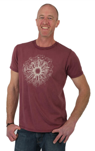 Shirt Aus Biobaumwolle Fairwear Für Herren "Woodeniris" In Washed Red günstig online kaufen