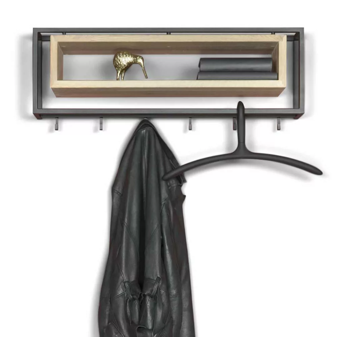 Hängegarderobe aus Eiche Massivholz & Stahl 19 cm tief günstig online kaufen