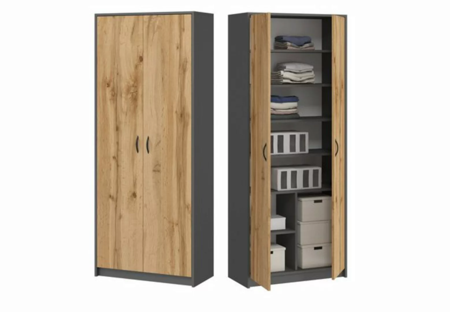 Home Collective Mehrzweckschrank Kleiderschrank Regal 74cm breit 180cm hoch günstig online kaufen