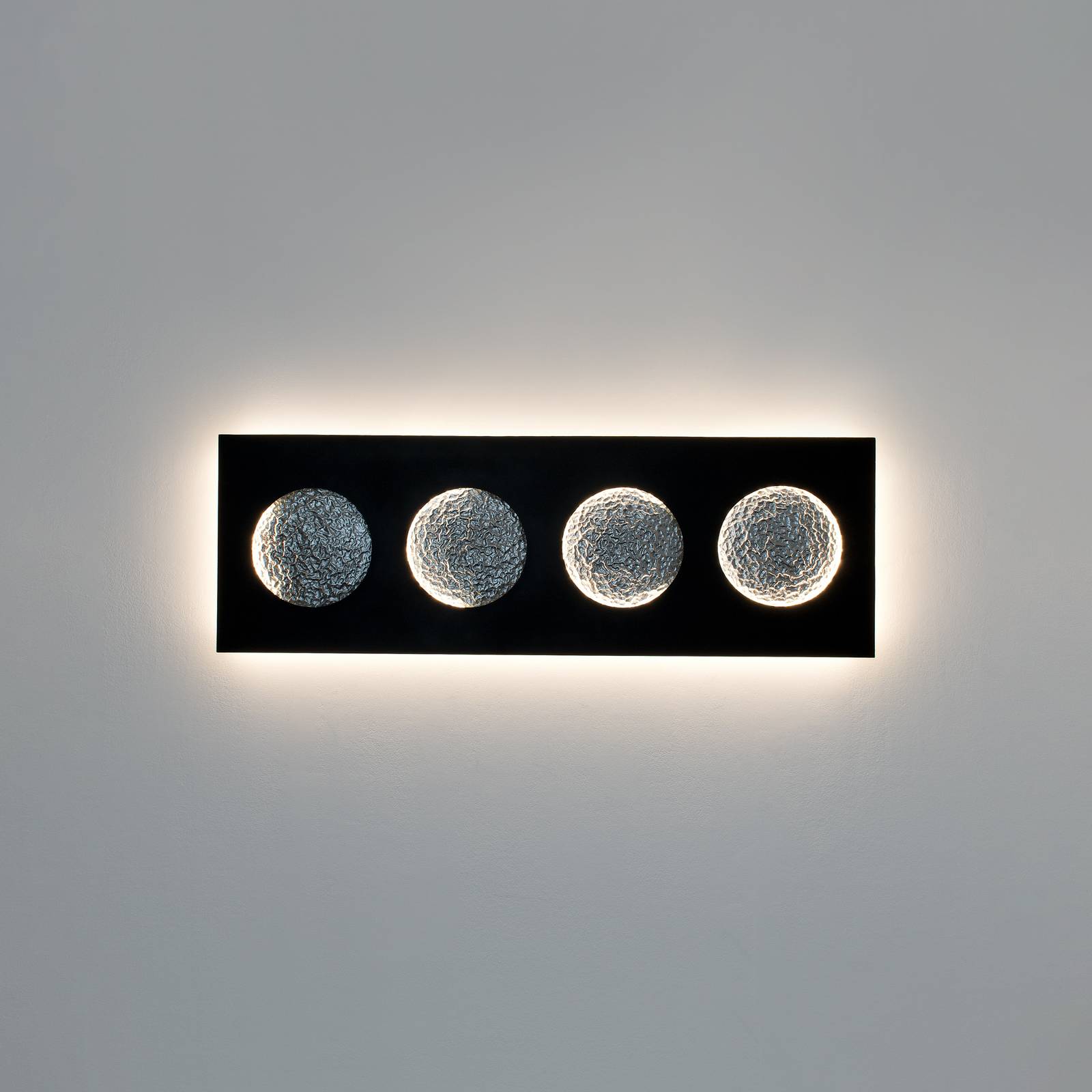 LED-Wandleuchte Fasi Della Luna, schwarz/silber günstig online kaufen