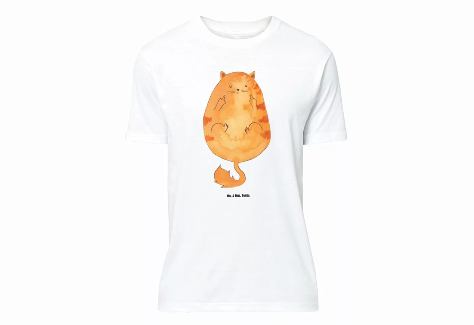 Mr. & Mrs. Panda T-Shirt Katze Mittelfinger - Weiß - Geschenk, Kater, Katze günstig online kaufen
