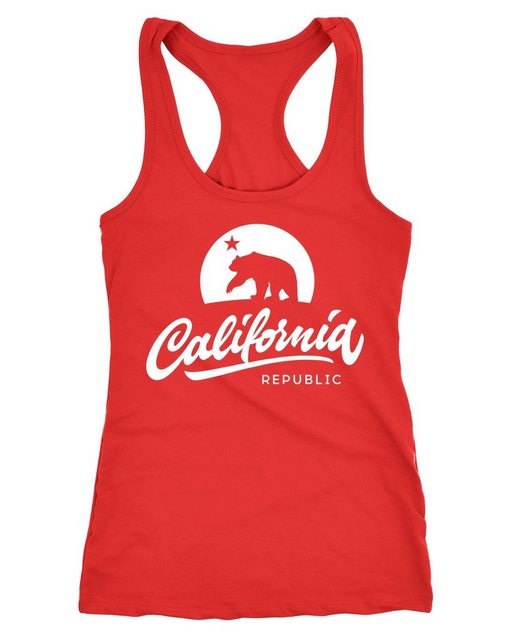 Neverless Tanktop Damen Tank-Top California Republic Bear Kalifornien Bär S günstig online kaufen