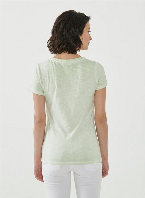 ORGANICATION T-Shirt Women's Garment Dyed Printed T-Shirt in Sage Green günstig online kaufen