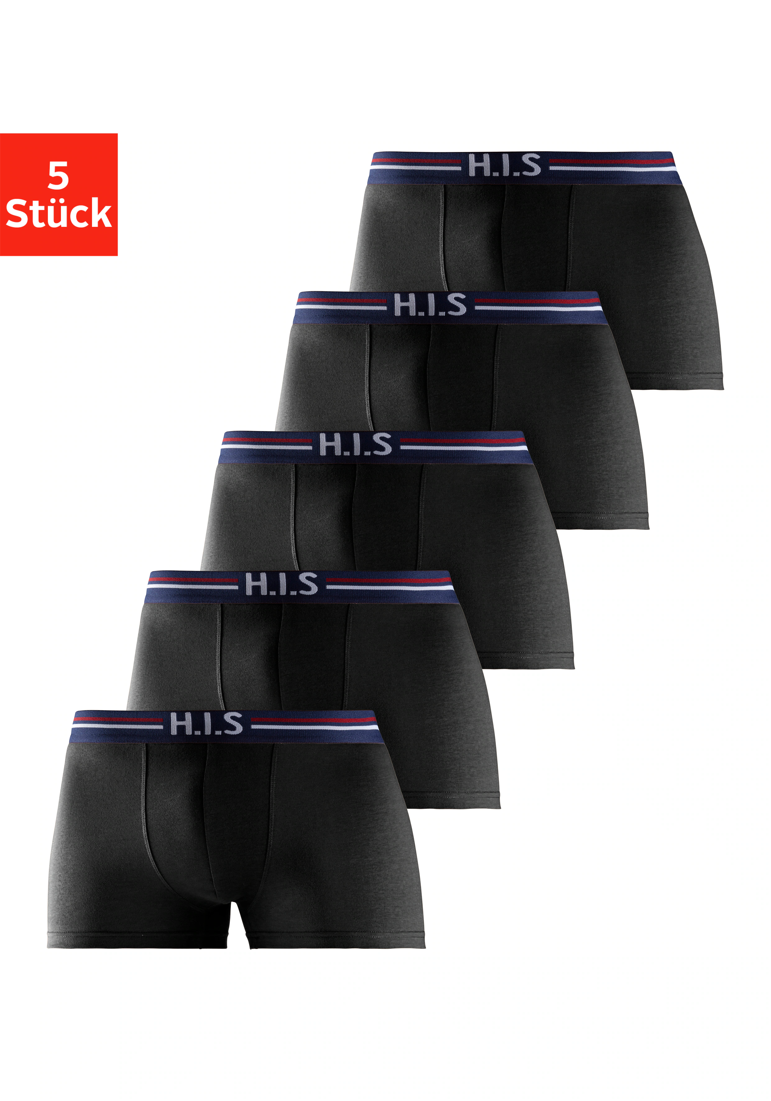 H.I.S Boxer "Boxershorts für Herren", (Packung, 5 St.), mit Streifen und Ma günstig online kaufen