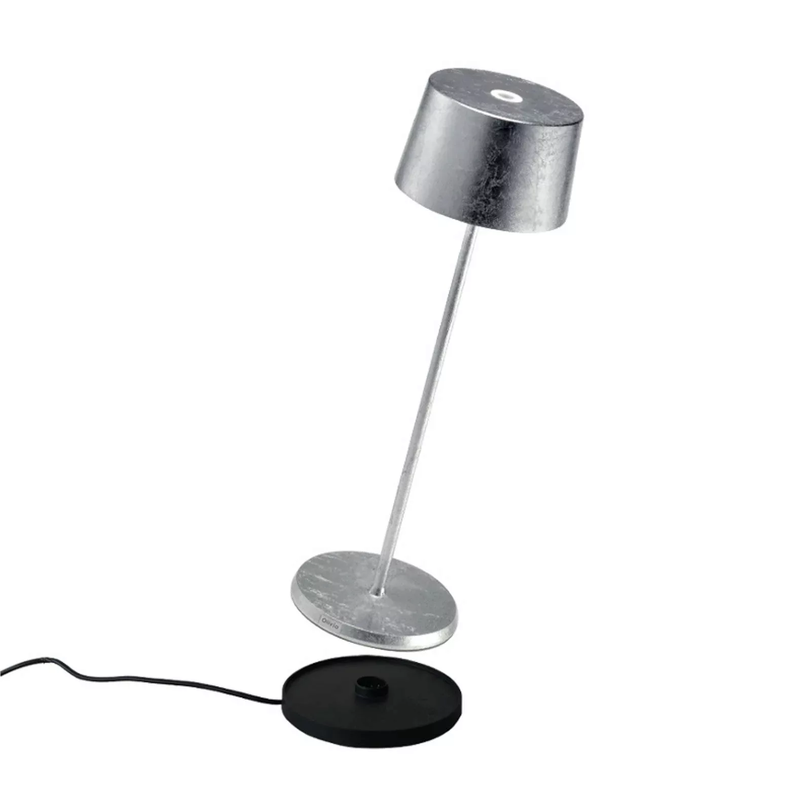 Zafferano Olivia 3K Akku-Tischlampe silber günstig online kaufen