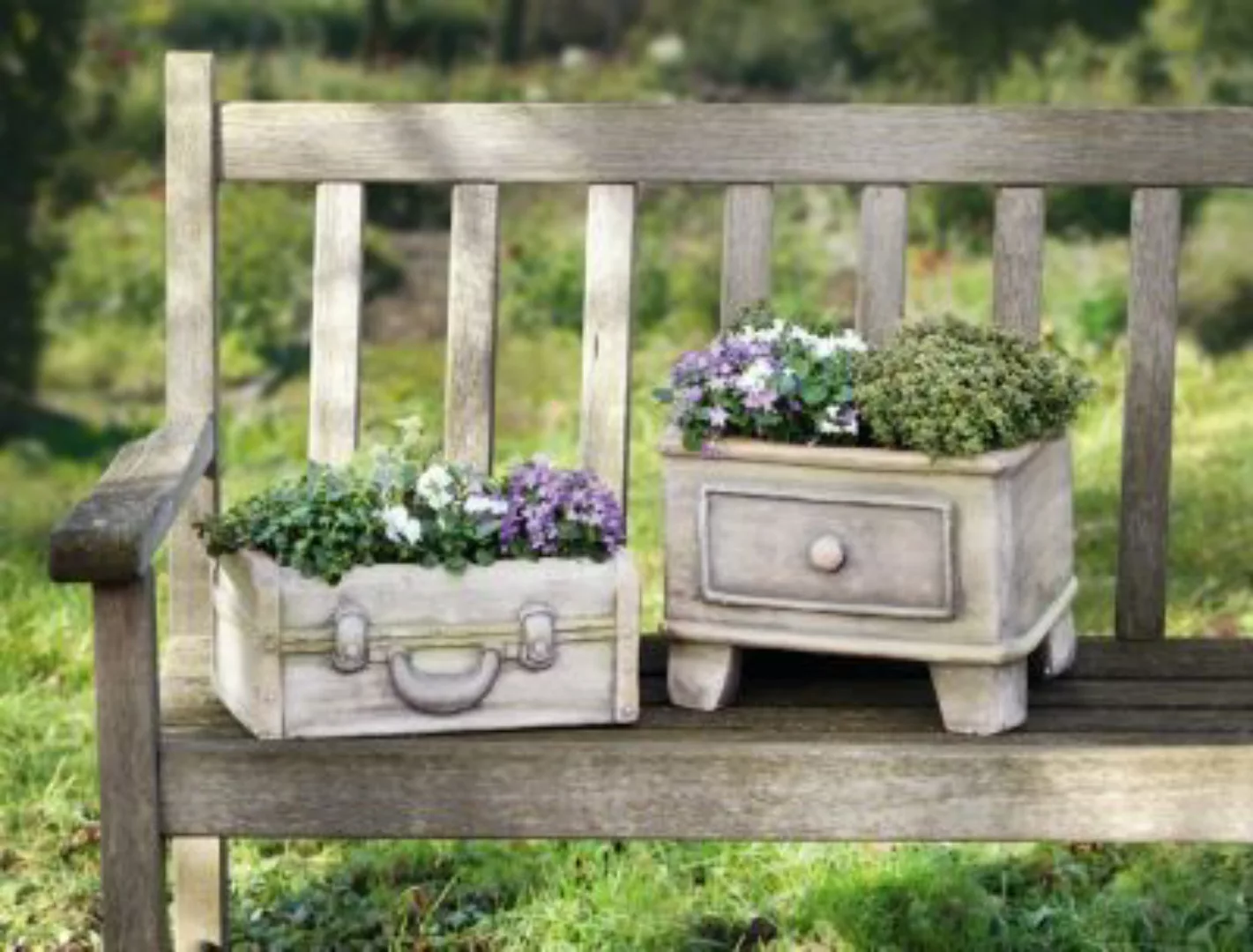 HOME Living Pflanzer Schublade Blumentöpfe grau/braun günstig online kaufen