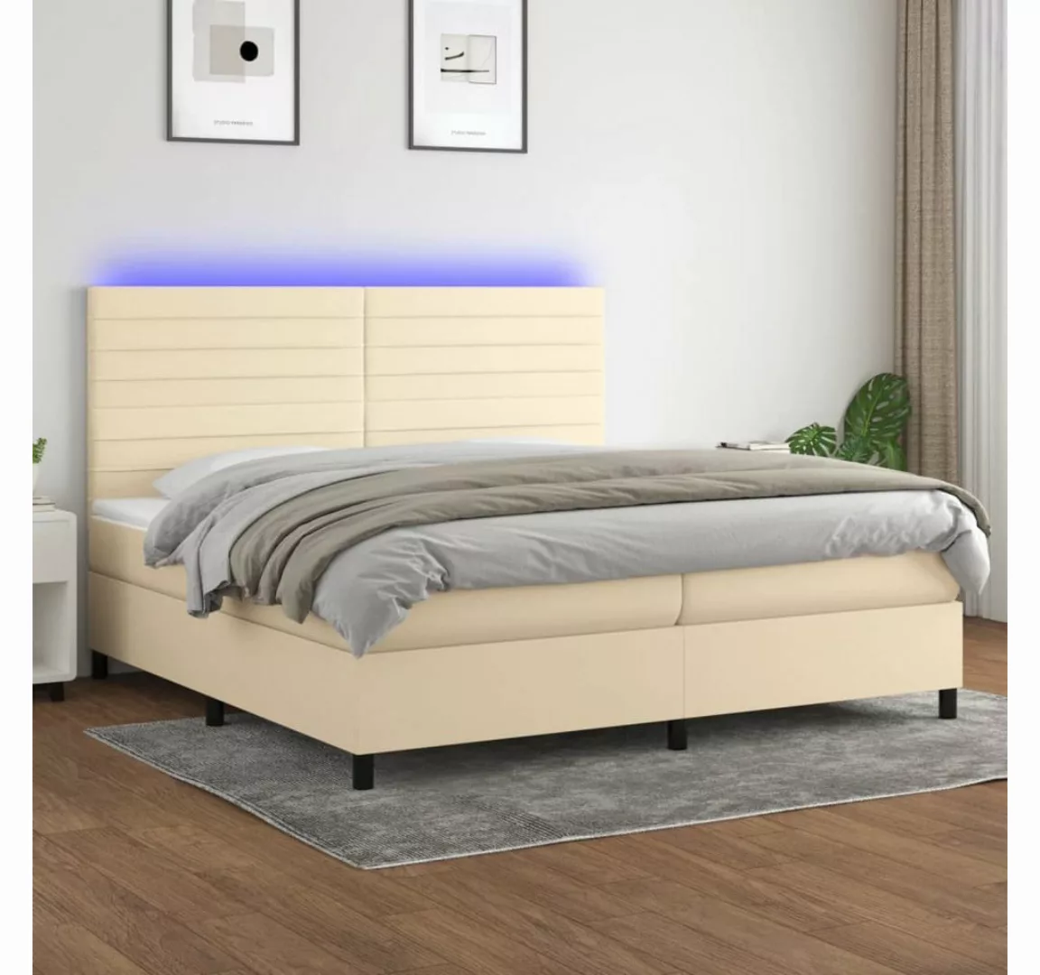 vidaXL Boxspringbett Bett Boxspringbett mit Matratze & LED Stoff (200 x 200 günstig online kaufen